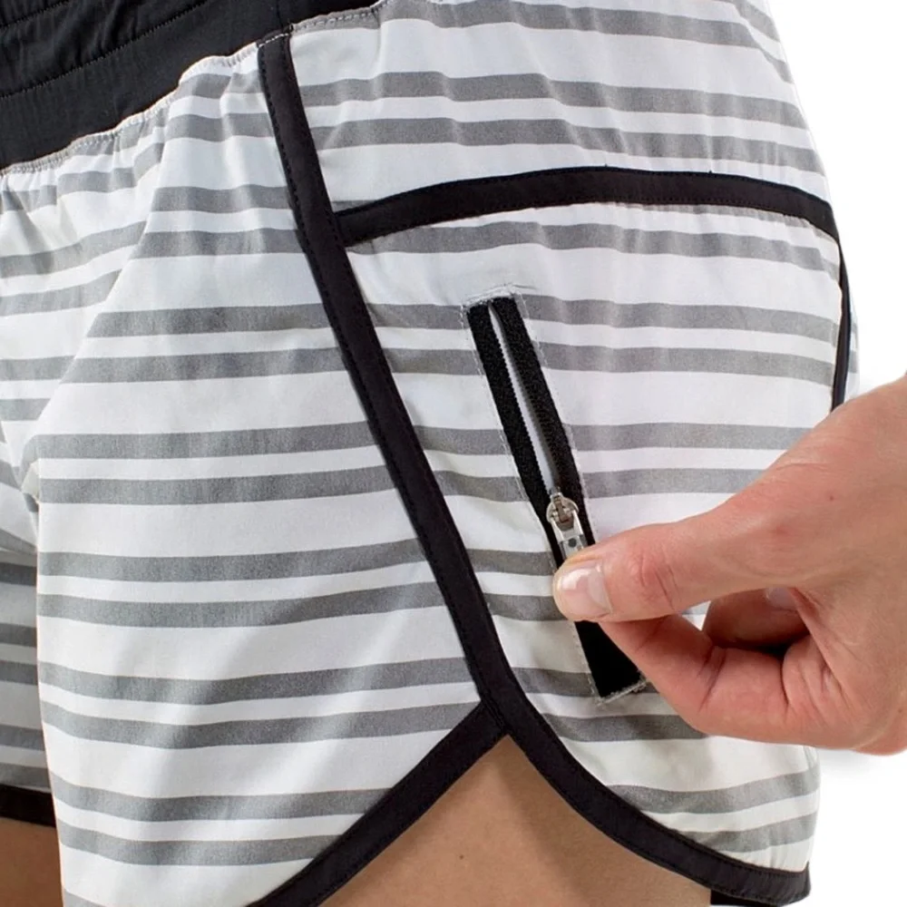 LULULEMON Run-Track Attack‎ Short Twin Stripe Black/Black